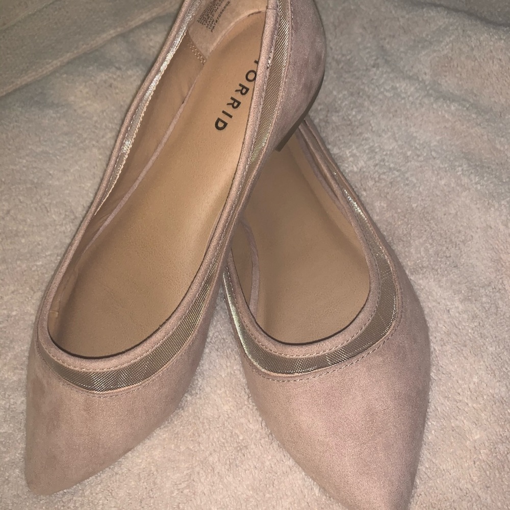 Blush mesh pointed toe flats